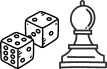 obrazek przedstawiający ilustrację kostki i pionka symbolizujący gry