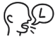 obrazek przedstawiający ilustrację człowieka z chmurką z napisem L symbolizujący zajęcia logopedyczne